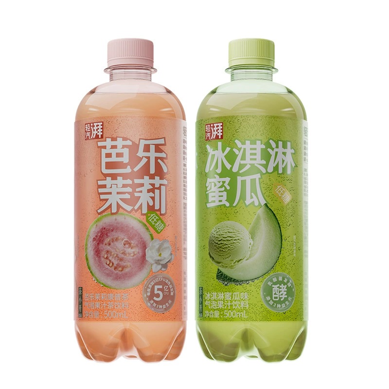 茶小开轻汽湃气泡饮料500ml*15瓶 芭乐茉莉冰淇淋蜜瓜味果汁饮料